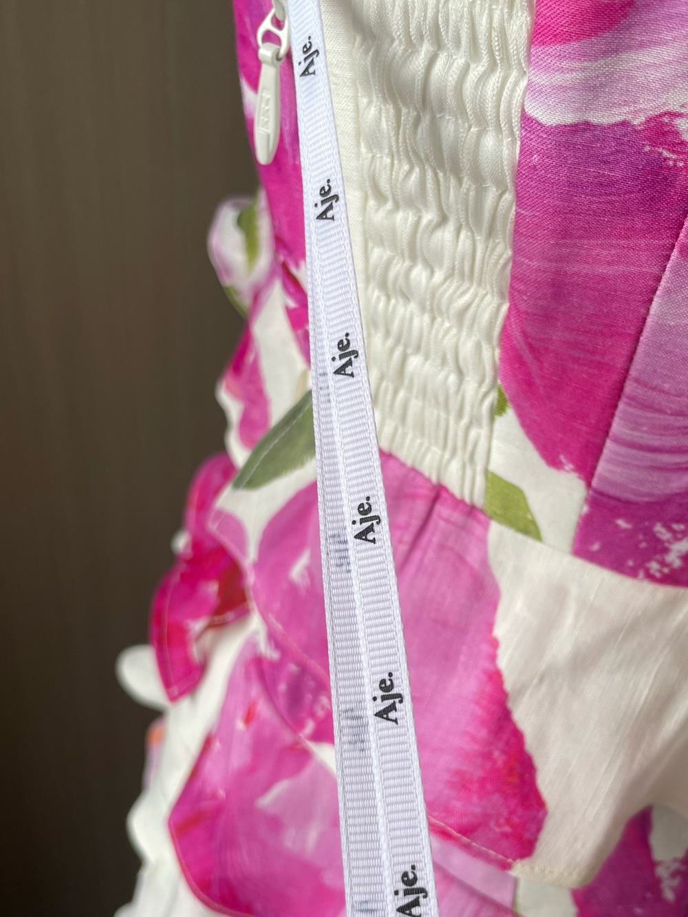 Aje NWOT Arley Mini One-Shoulder Dress in White&Soft Pink Up to Date Collection - Picture 9 of 15